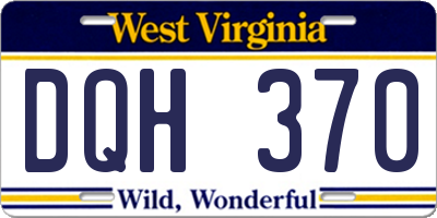 WV license plate DQH370