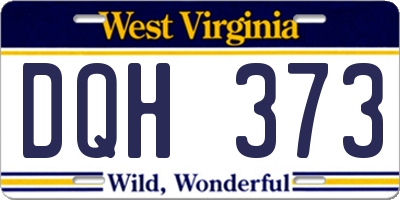 WV license plate DQH373