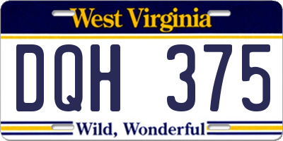 WV license plate DQH375