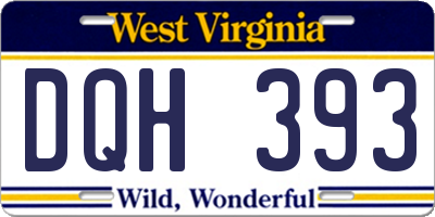WV license plate DQH393