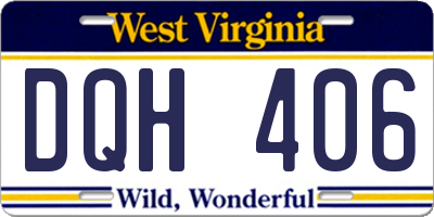 WV license plate DQH406