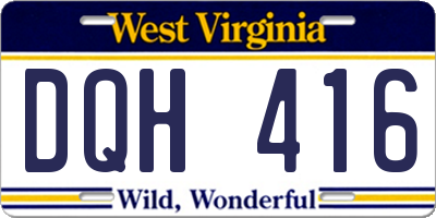 WV license plate DQH416