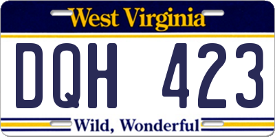 WV license plate DQH423