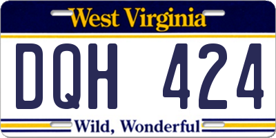 WV license plate DQH424