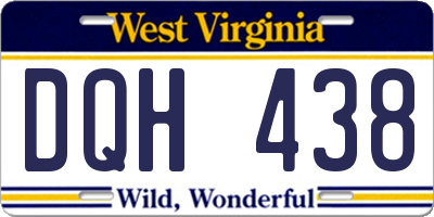 WV license plate DQH438