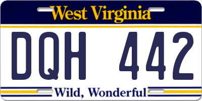 WV license plate DQH442