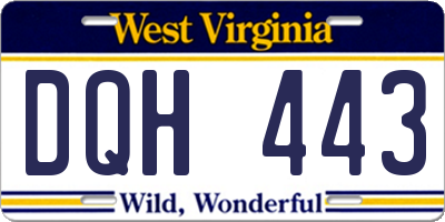 WV license plate DQH443