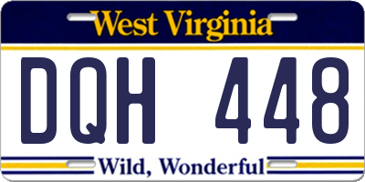 WV license plate DQH448