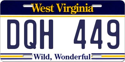 WV license plate DQH449