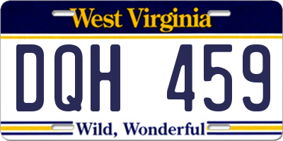 WV license plate DQH459