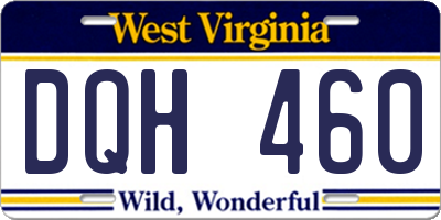 WV license plate DQH460