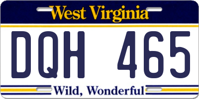 WV license plate DQH465