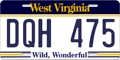 WV license plate DQH475