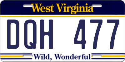 WV license plate DQH477