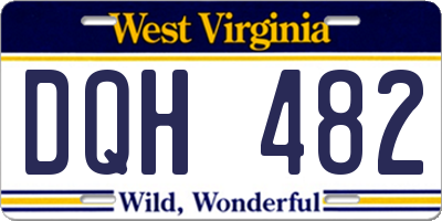 WV license plate DQH482