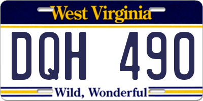 WV license plate DQH490