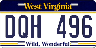 WV license plate DQH496