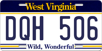 WV license plate DQH506