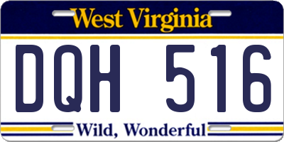 WV license plate DQH516