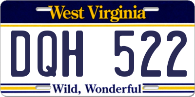 WV license plate DQH522