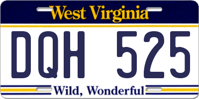 WV license plate DQH525