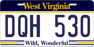 WV license plate DQH530