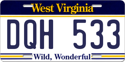 WV license plate DQH533