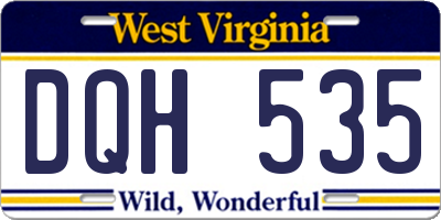 WV license plate DQH535
