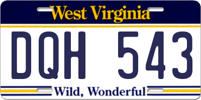 WV license plate DQH543
