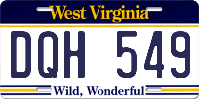 WV license plate DQH549