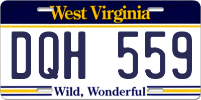 WV license plate DQH559