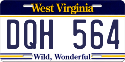 WV license plate DQH564