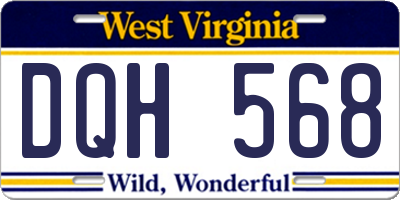 WV license plate DQH568