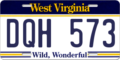 WV license plate DQH573