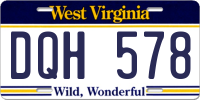 WV license plate DQH578