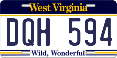 WV license plate DQH594