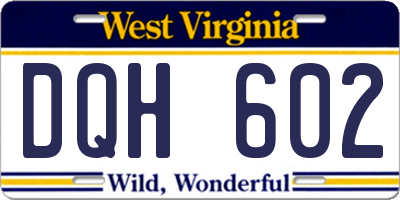 WV license plate DQH602