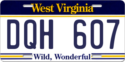 WV license plate DQH607