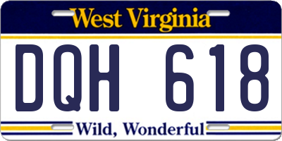 WV license plate DQH618