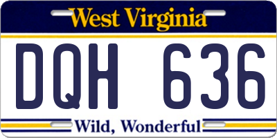 WV license plate DQH636