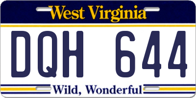 WV license plate DQH644