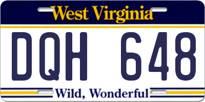 WV license plate DQH648