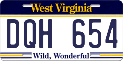 WV license plate DQH654