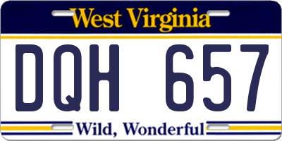 WV license plate DQH657