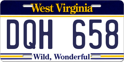 WV license plate DQH658