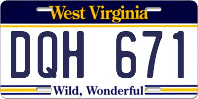 WV license plate DQH671