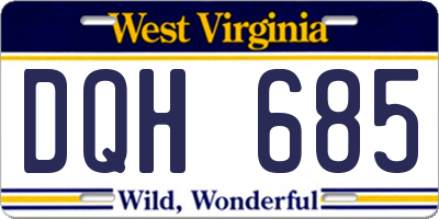 WV license plate DQH685