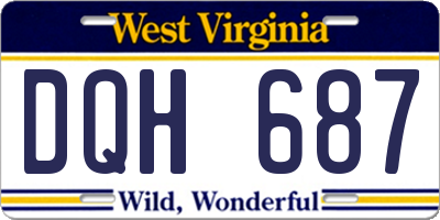 WV license plate DQH687