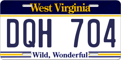 WV license plate DQH704