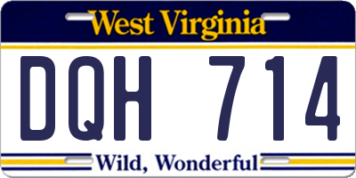 WV license plate DQH714